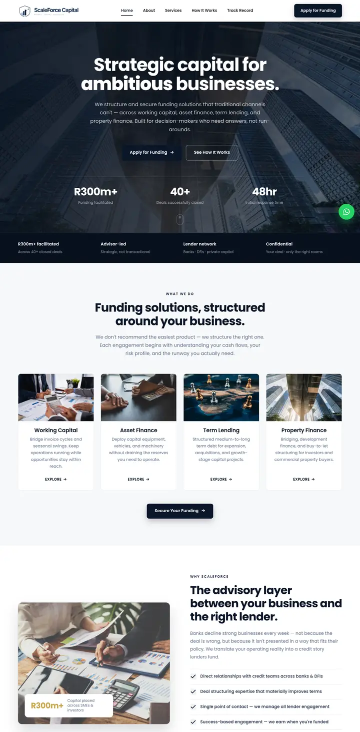 Business Finance Website designed and built by Lamus Design